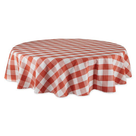 Buffalo Check 70" Round Tablecloth - Vintage Red