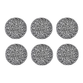 Round Woven Paper Placemats Set of 6 - Black