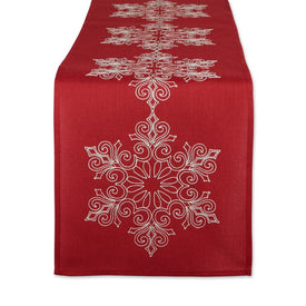 Sparkle Snowflakes Embroidered 14" x 70" Table Runner