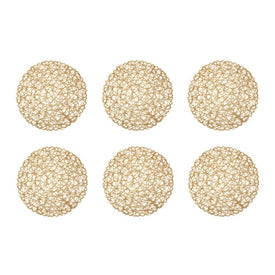 Round Woven Paper Placemats Set of 6 - Taupe