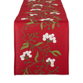 Mistletoe Embroidered 14" x 70" Table Runner