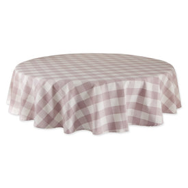 Buffalo Check 70" Round Tablecloth - Dusty Lilac