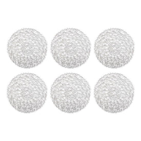 Round Woven Paper Placemats Set of 6 - Silver