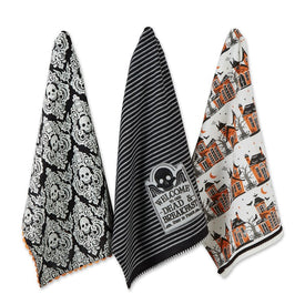 Assorted Haunted Hallow Embellished Dish Towels Set of 3