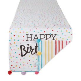 Happy Birthday Embellished Reversible 14" x 108" Table Runner