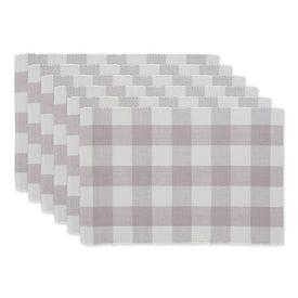 Buffalo Check Ribbed Placemats Set of 6 - Dusty Lilac
