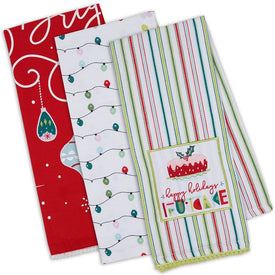 Merry and Bright 18" x 28" Dish Towels Set of 3