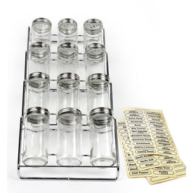 RSVP In-Drawer Spice Rack with 12 Jars and Labels