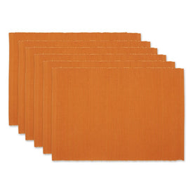 Ribbed Solid Placemats Set of 6 - Pumpkin Spice