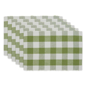 Buffalo Check Ribbed Placemats Set of 6 - Antique Green