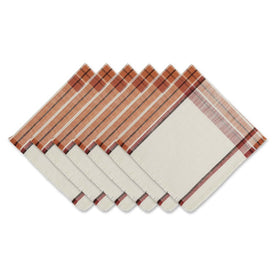 Plaid Border 20" x 20" Napkins Set of 6 - Pumpkin Spice