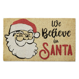 We Believe In Santa Glittered 18" x 30" Doormat