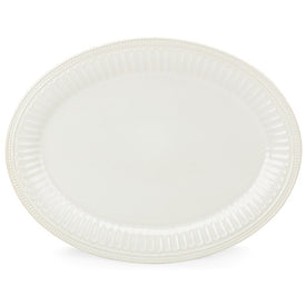 French Perle Groove White 16" Oval Platter