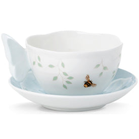 Butterfly Meadow Figural Blue Cup and Saucer