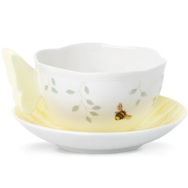 Butterfly Meadow Figural Yellow Cup and Saucer