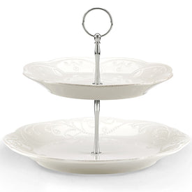French Perle White Two-Tier Server