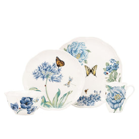 Butterfly Meadow Blue Four-Piece Dinnerware Place Setting