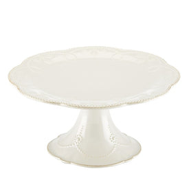 French Perle White Pedestal Cake Plate