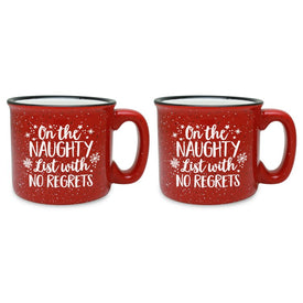 Naughty List with No Regrets Red Mug Set