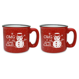 OMG Just Chill Red Mug Set