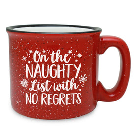 Naughty List with No Regrets Red Mug