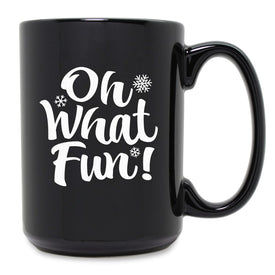 Oh What Fun Black Ceramic Mug