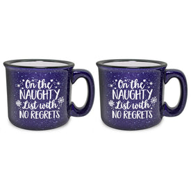 Naughty List with No Regrets Cobalt Mug Set