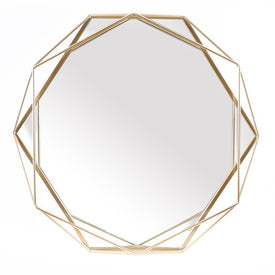 Metal Octagonal Gold Frame Wall Mirror