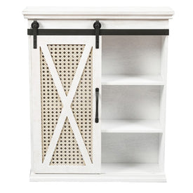 Sliding Door White Wood Wall Cabinet