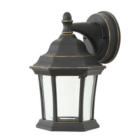 Black/Gold Metal Outdoor Wall Sconce