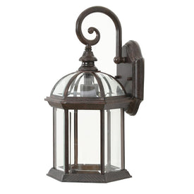 Aged Copper Finish Metal Single-Light Outdoor Wall Sconce