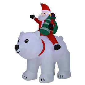 Lighted 6-Foot Inflatable Santa and Polar Bear