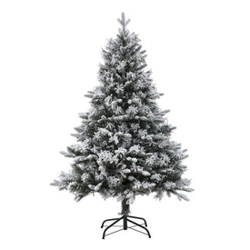 5-Foot Pre-Lit Flocked Artificial Christmas Tree