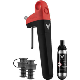 Wine System Pivot Coral Includes Ergonomic Handle Argon Gas Capsule and Two Pivot Stoppers