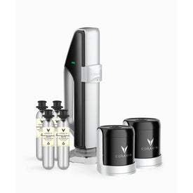 Wine System Sparkling Black/Silver Includes Sparking Charger Two Stoppers Four CO2 Capsules
