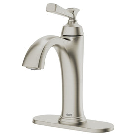 Glenmere Single-Handle Monoblock Bathroom Sink Faucet with Push-Pop Drain - Satin Nickel