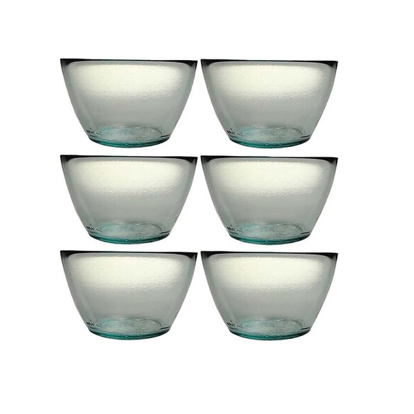 Recycled Glass Bowls, Set of 6 - Green