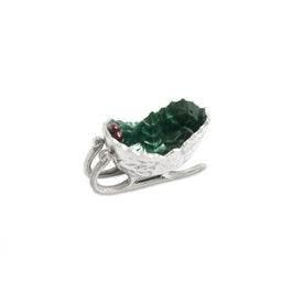 Holly Sprig 5.5" Petite Sleigh Bowl - Emerald