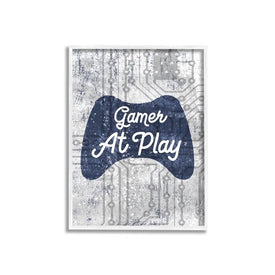 Gamer at Play Quote Video Game Technology Boys 24"x30" Oversized White Framed Giclee Texturized Art