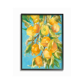 Ripe Lemon Tree Distortion 24"x30" XXL Black Framed Giclee Texturized Art