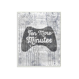 Ten More Minutes Video Game Controller Gaming Words 13"x19" Oversized Wall Plaque Art