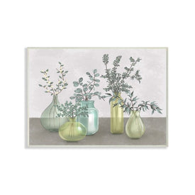 Plants In Vases Neutral Gray Design 13"x19" Oversized Wall Plaque Art