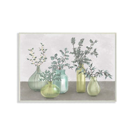 Plants In Vases Neutral Gray Design 10"x15" Wall Plaque Art