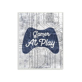 Gamer at Play Quote Video Game Technology Boys 13"x19" Oversized Wall Plaque Art
