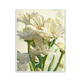 Study of White Daisy Petals Spring Florals 13"x19" Oversized Wall Plaque Art