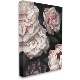 Clustered Pink and White Florals Elegant Flowers 16"x20" Stretched Canvas Wall Art