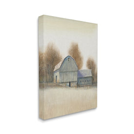 Vintage Farm Barn Stable Neutral Autumn Tones 16"x20" Stretched Canvas Wall Art