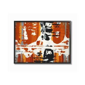 Burnt Orange Momentum 24"x30" XXL Black Framed Giclee Texturized Art