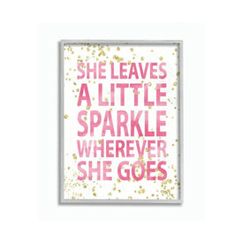 She Leaves a Little Sparke Wall Plaque 16"x20" Oversized Rustic Gray Framed Giclee Texturized Art