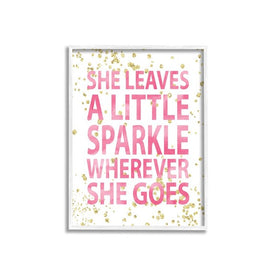 She Leaves a Little Sparke Wall Plaque 16"x20" White Framed Giclee Texturized Art